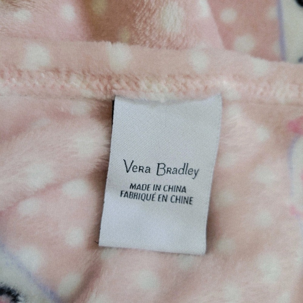 Vera Bradley Pink Plush Throw Blanket MON AMOUR Grandmillennial Hearts - Picture 5 of 6